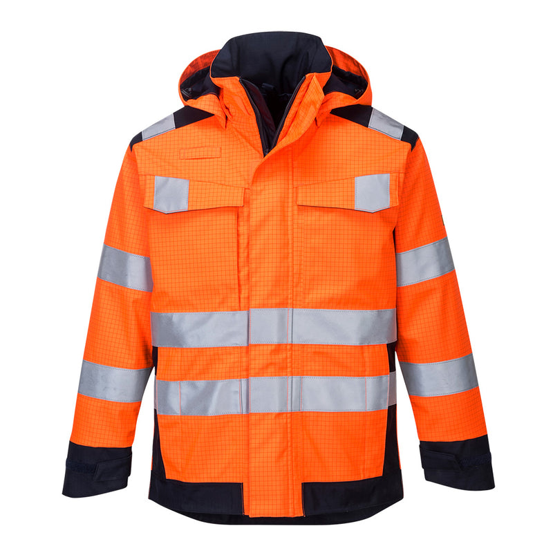 Laden Sie das Bild in Galerie -Viewer, Modaflame Rain Multinorm Jacke mit Lichtbogen Schutz - MV70

