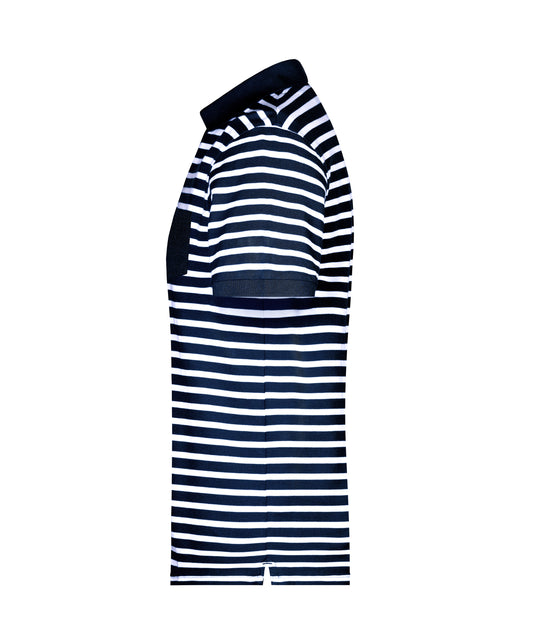 Polo in maritimem Look mit Brusttasche - 8030