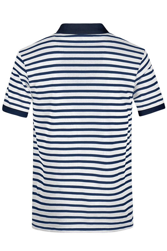 Polo in maritimem Look mit Brusttasche - 8030