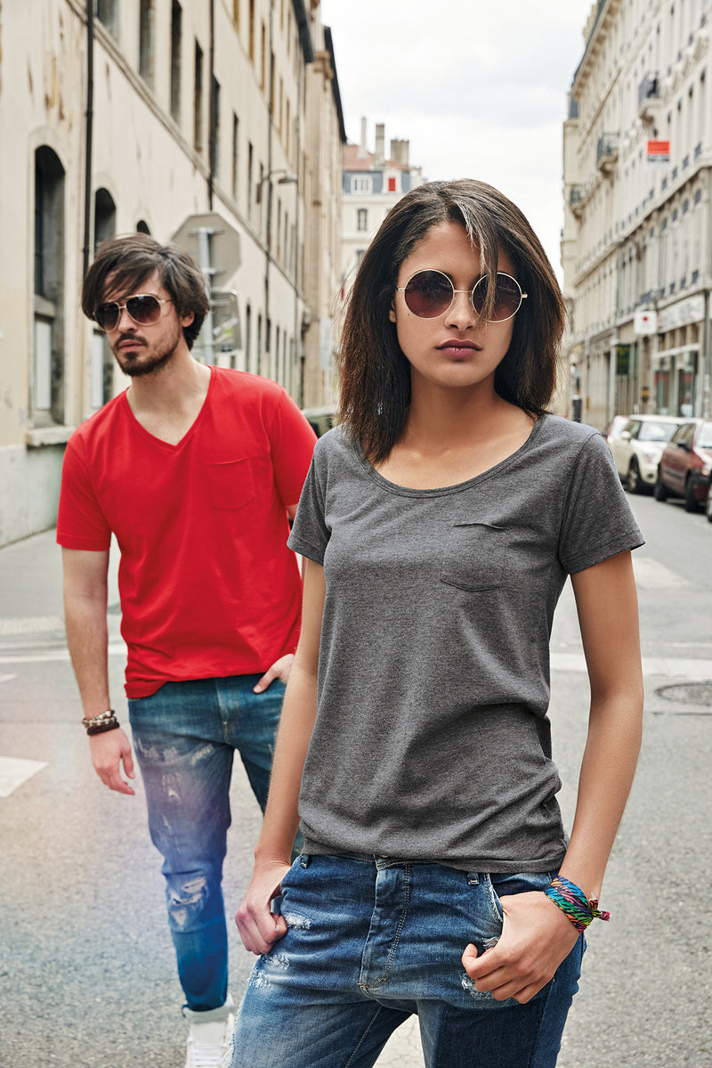 Laden Sie das Bild in Galerie -Viewer, T-Shirt mit modischer Brusttasche - 8003
