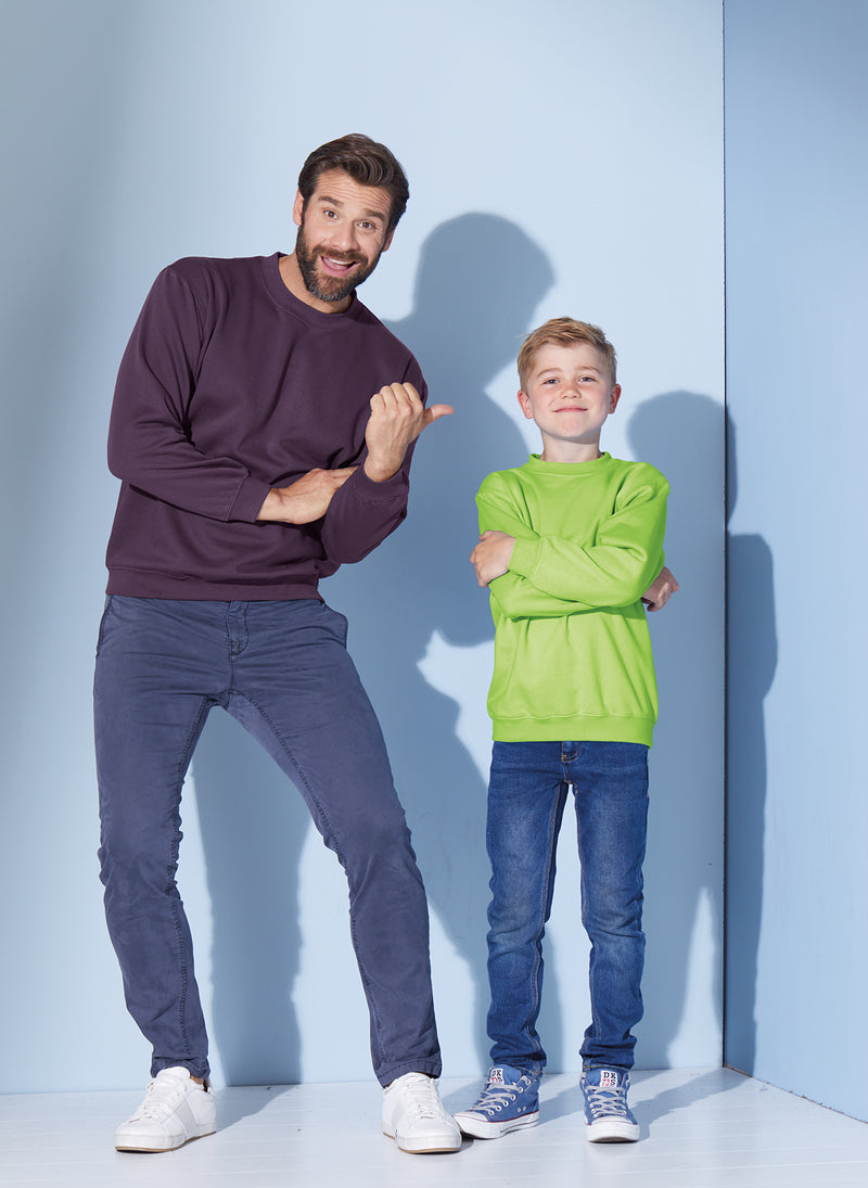 Laden Sie das Bild in Galerie -Viewer, Klassisches Komfort Rundhals-Sweatshirt - Kinder - JN040K
