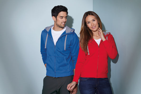 Sweat-Jacke mit Reißverschluss und Kapuze - JN962