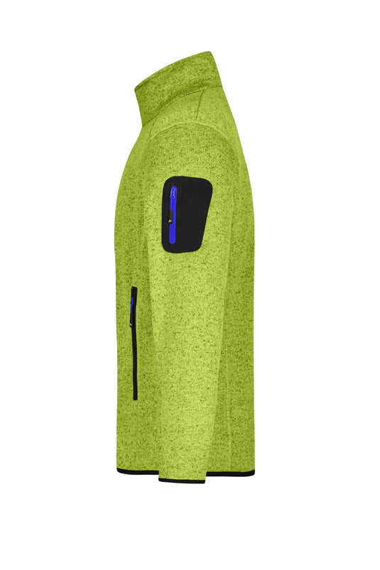 Modische Strickfleece Jacke mit Stehkragen - JN762