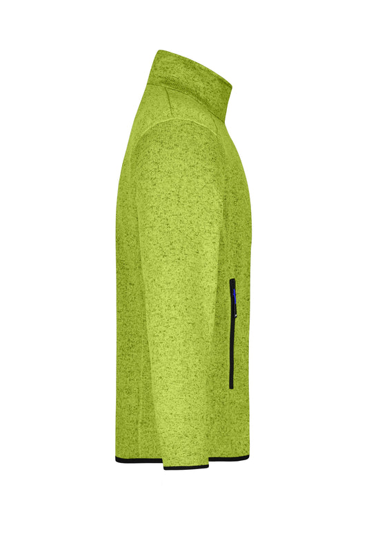 Modische Strickfleece Jacke mit Stehkragen - JN762