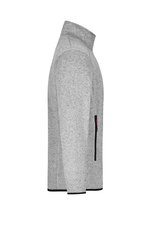 Modische Strickfleece Jacke mit Stehkragen - JN762