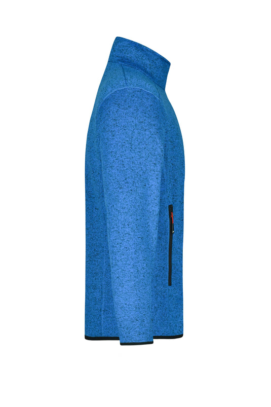 Modische Strickfleece Jacke mit Stehkragen - JN762