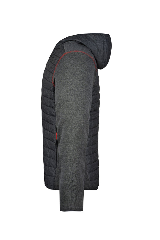 Strickfleecejacke im stylischen Materialmix - JN772