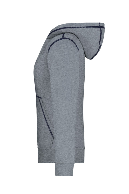 Kapuzensweat mit modischen Kontrastnähten - Damen - JN960