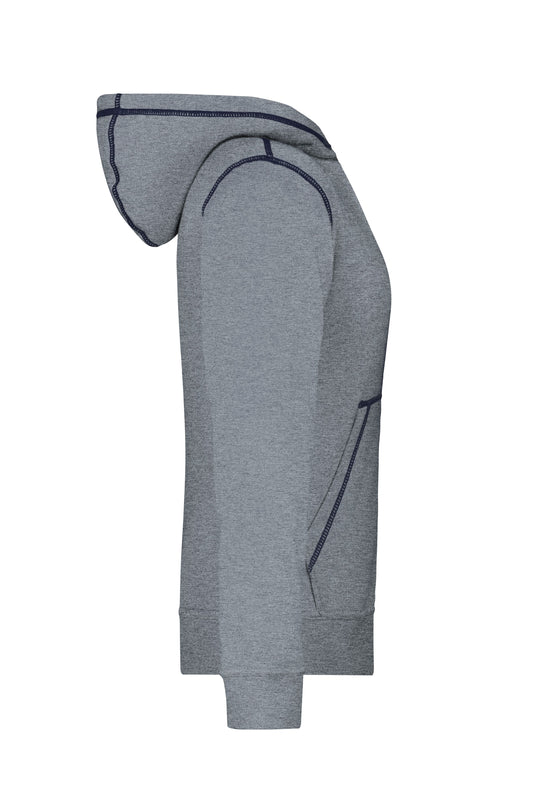 Kapuzensweat mit modischen Kontrastnähten - Damen - JN960