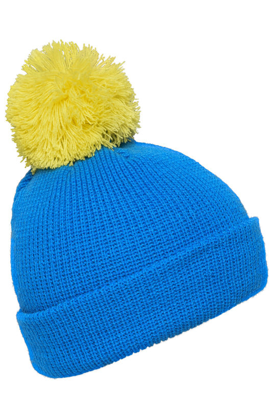 Strickmütze mit Umschlag und Pompon - MB7967