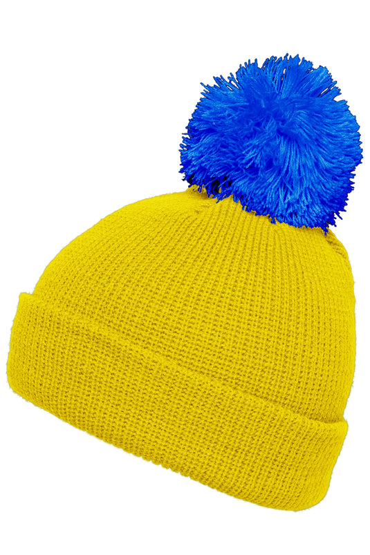 Strickmütze mit Umschlag und Pompon - MB7967