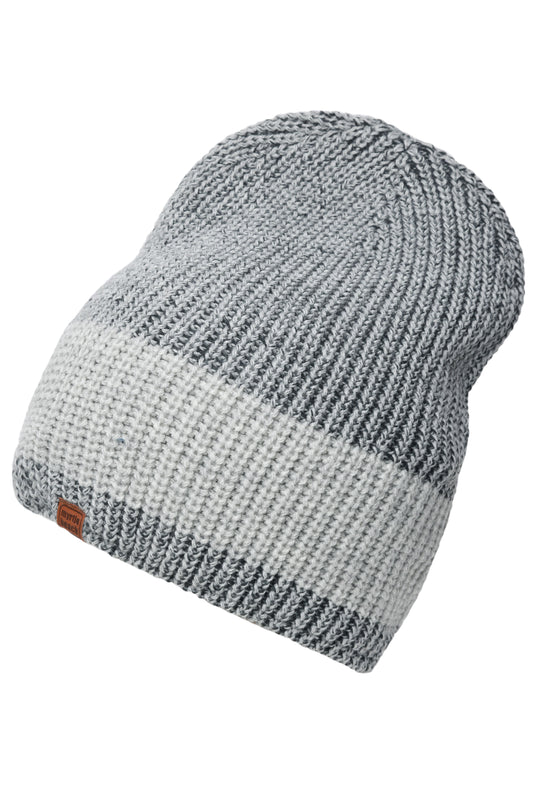 Melierte Strickmütze in modischem Ripp-Design - MB7993
