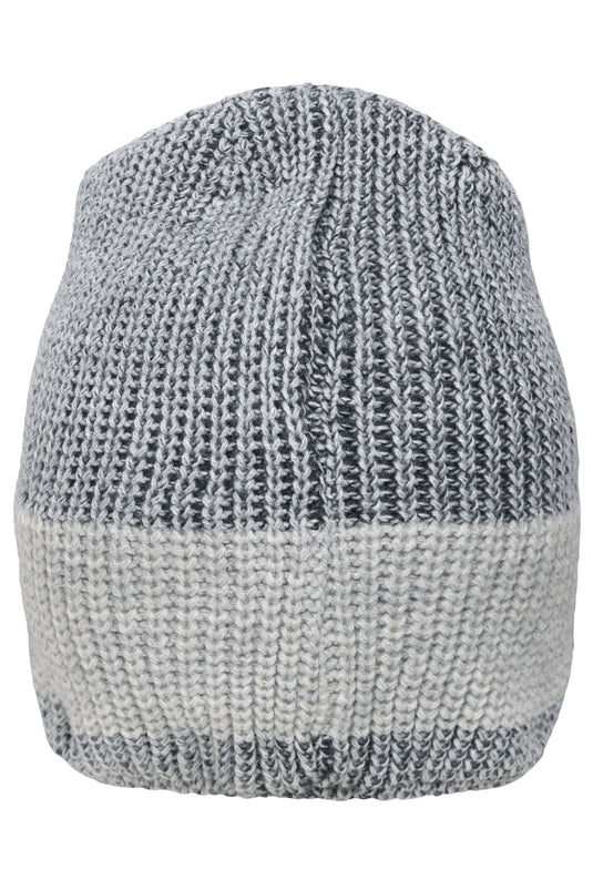 Melierte Strickmütze in modischem Ripp-Design - MB7993