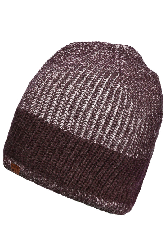 Melierte Strickmütze in modischem Ripp-Design - MB7993