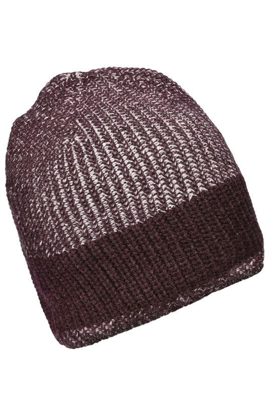 Melierte Strickmütze in modischem Ripp-Design - MB7993