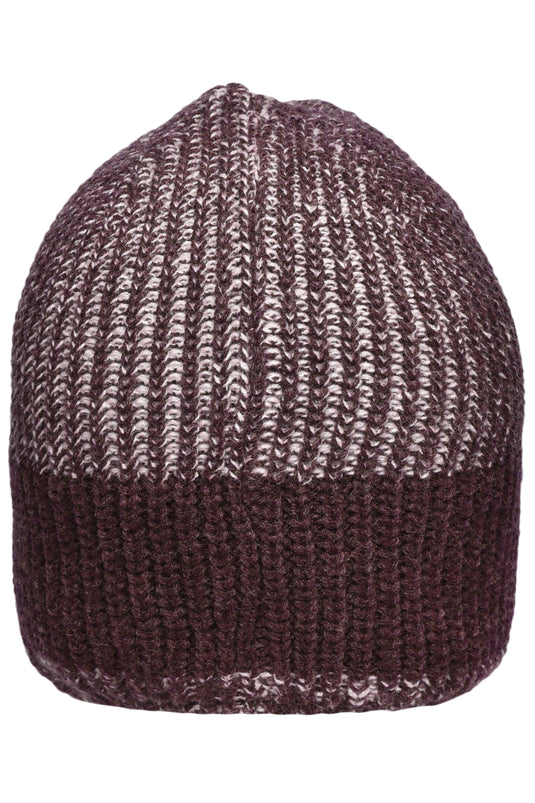 Melierte Strickmütze in modischem Ripp-Design - MB7993