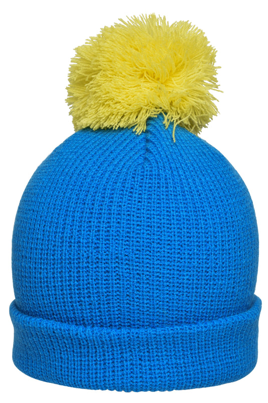 Strickmütze mit Umschlag und Pompon - MB7967