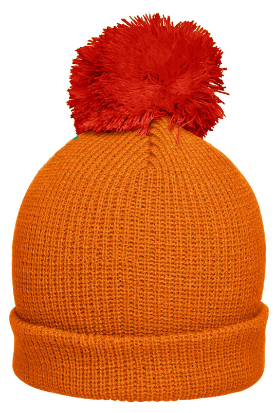 Strickmütze mit Umschlag und Pompon - MB7967