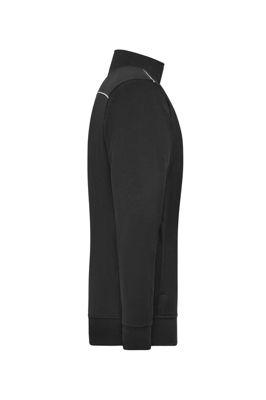 Sweat-Jacke mit Stehkragen und Kontrastpaspel - JN894