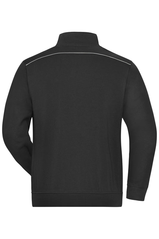 Sweat-Jacke mit Stehkragen und Kontrastpaspel - JN894