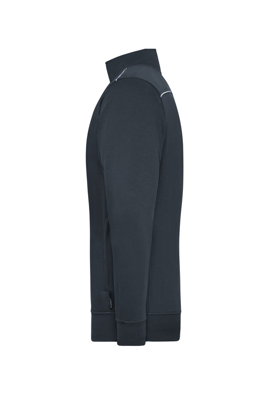 Sweat-Jacke mit Stehkragen und Kontrastpaspel - JN894
