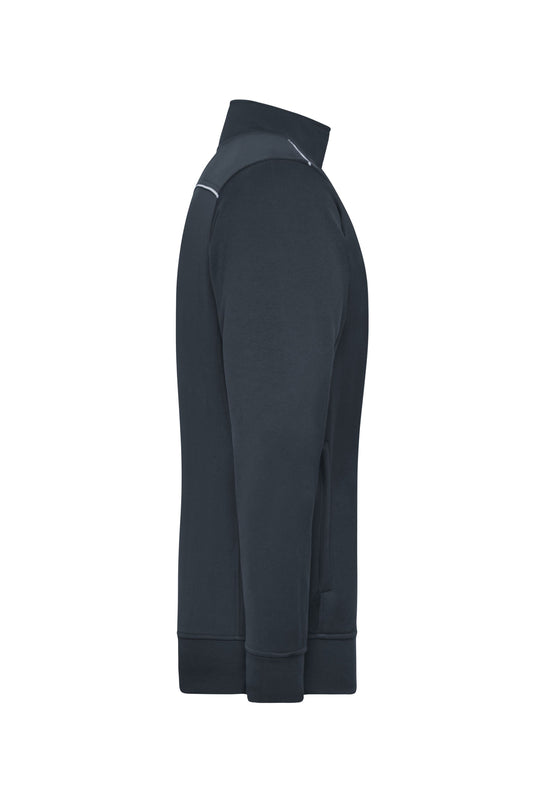 Sweat-Jacke mit Stehkragen und Kontrastpaspel - JN894