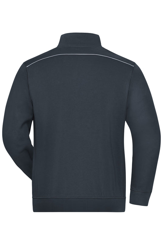 Sweat-Jacke mit Stehkragen und Kontrastpaspel - JN894