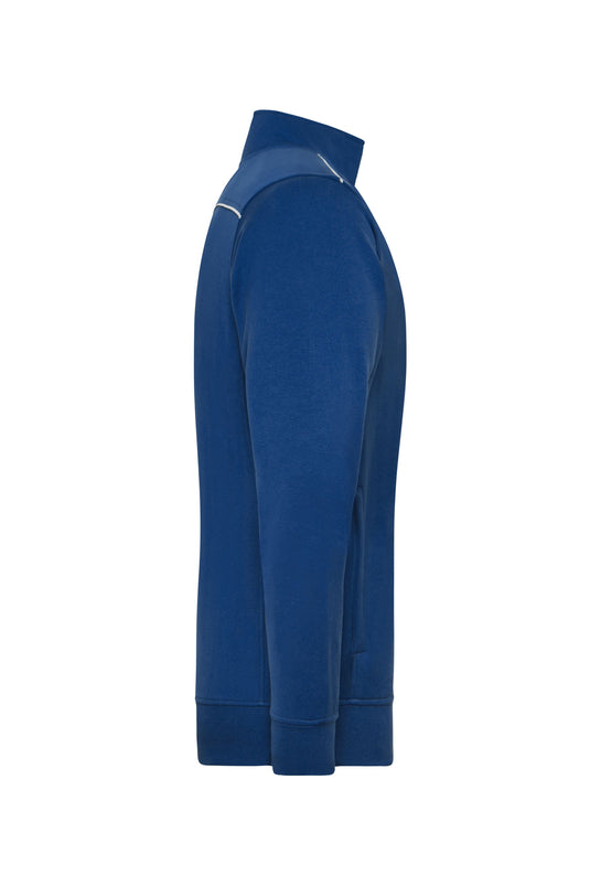 Sweat-Jacke mit Stehkragen und Kontrastpaspel - JN894