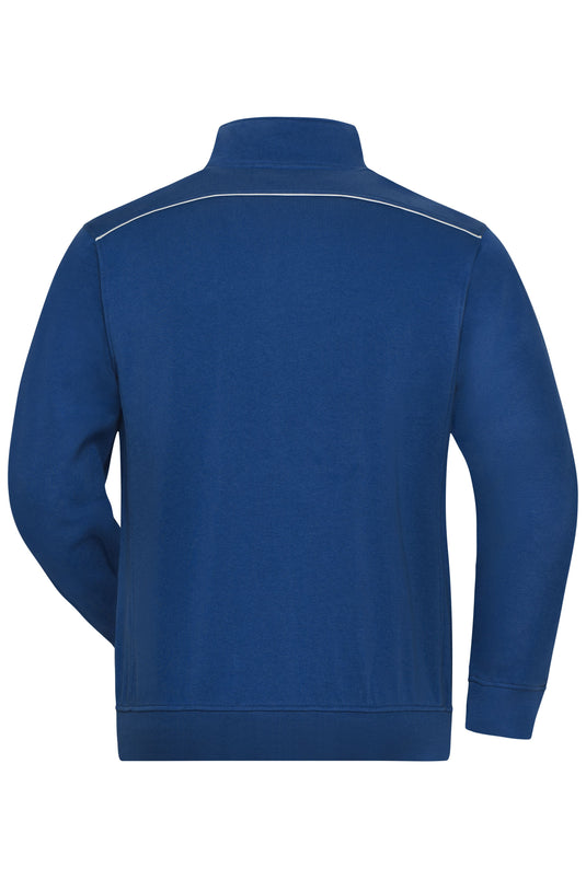 Sweat-Jacke mit Stehkragen und Kontrastpaspel - JN894