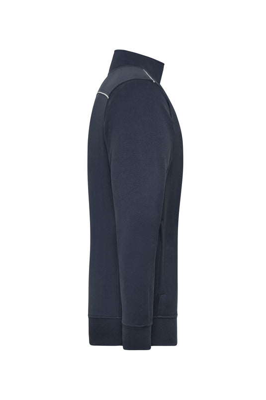 Sweat-Jacke mit Stehkragen und Kontrastpaspel - JN894