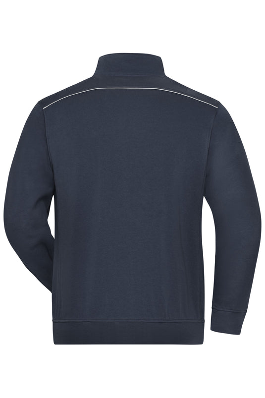 Sweat-Jacke mit Stehkragen und Kontrastpaspel - JN894