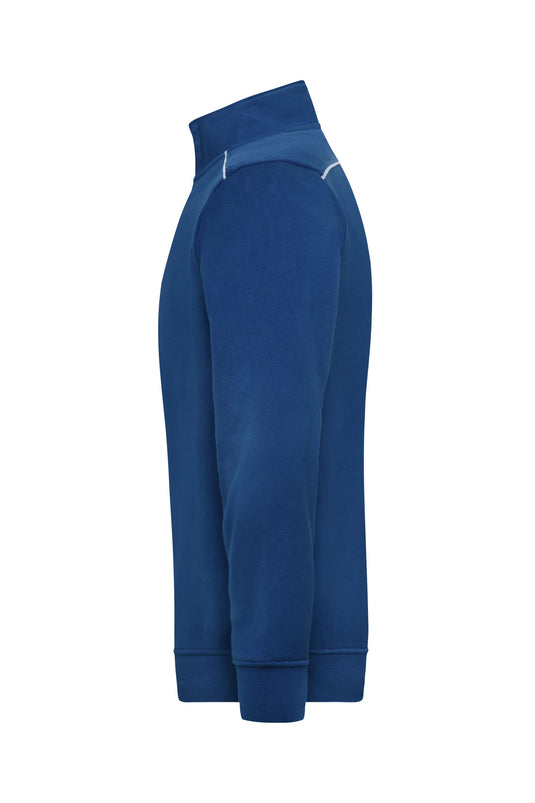 Sweatshirt mit Stehkragen, Reißverschluss und Kontrastpaspel - JN895