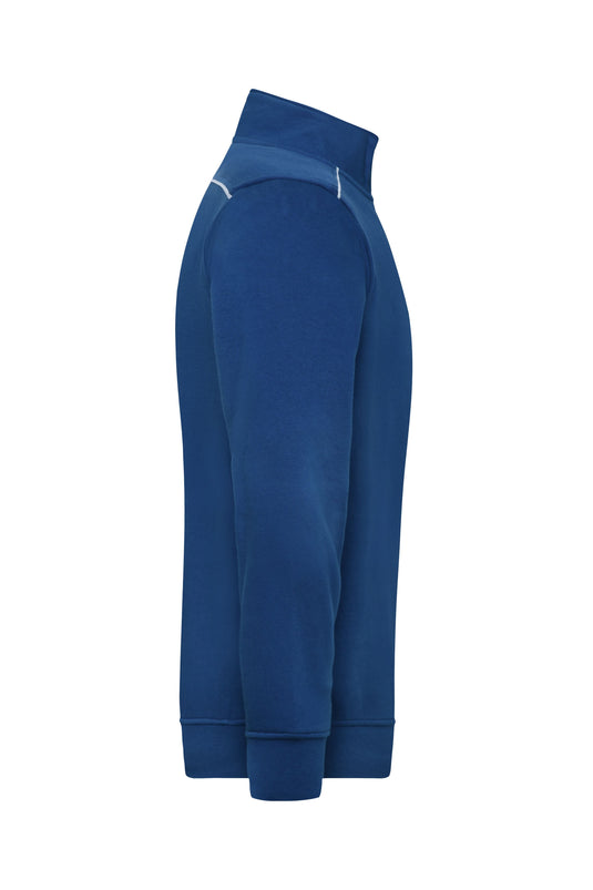 Sweatshirt mit Stehkragen, Reißverschluss und Kontrastpaspel - JN895