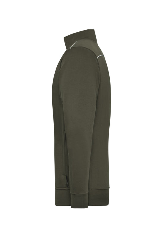 Sweat-Jacke mit Stehkragen und Kontrastpaspel - JN894