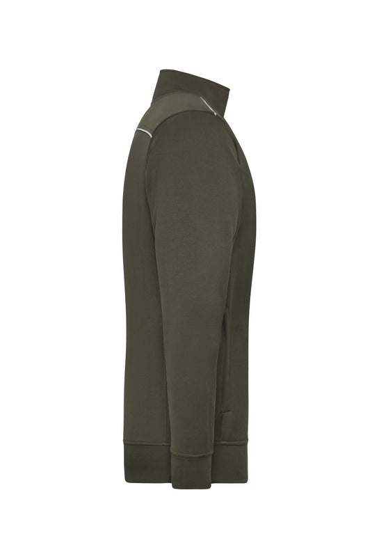 Sweat-Jacke mit Stehkragen und Kontrastpaspel - JN894