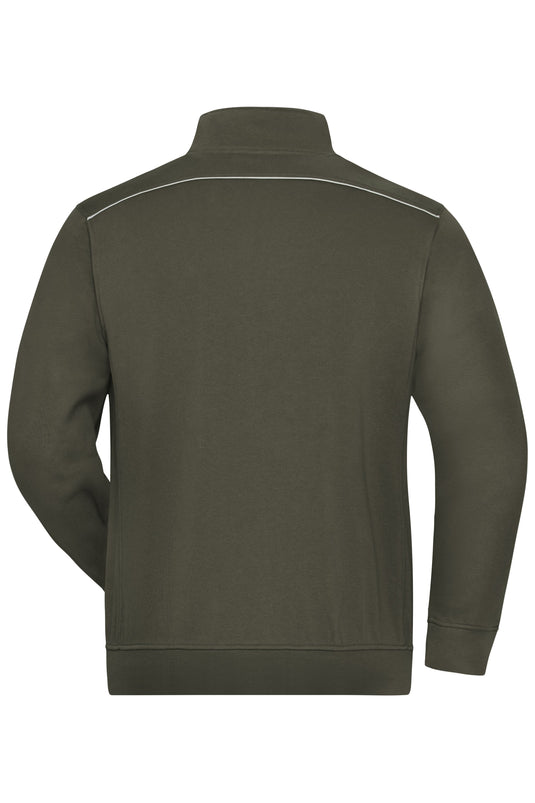 Sweat-Jacke mit Stehkragen und Kontrastpaspel - JN894