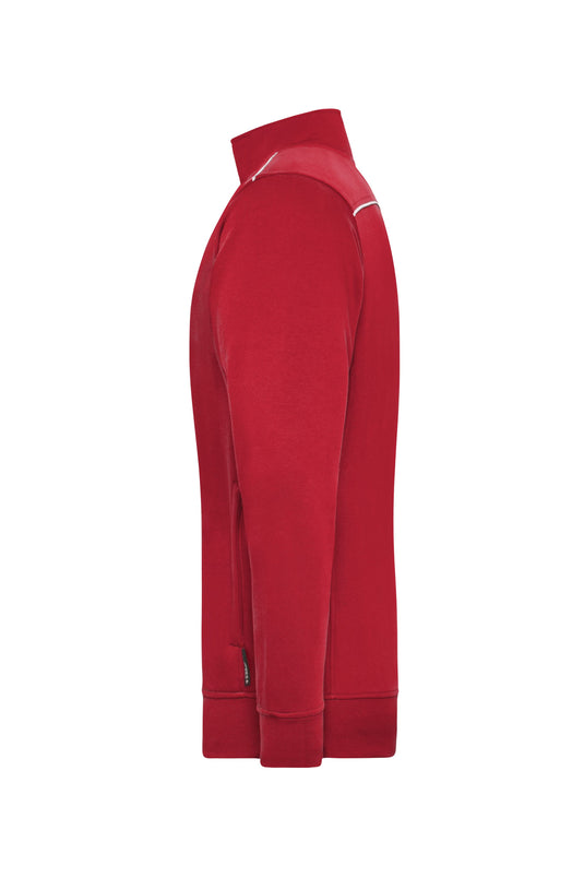 Sweat-Jacke mit Stehkragen und Kontrastpaspel - JN894