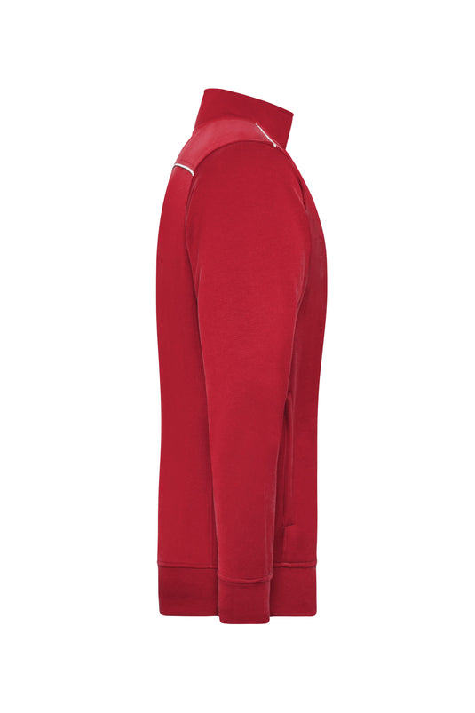 Sweat-Jacke mit Stehkragen und Kontrastpaspel - JN894