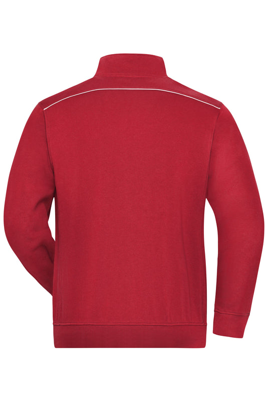 Sweat-Jacke mit Stehkragen und Kontrastpaspel - JN894