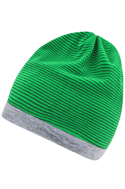 Stretchfleece-Mütze mit Kontrastabschluss - MB7127