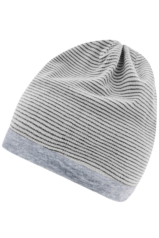 Stretchfleece-Mütze mit Kontrastabschluss - MB7127