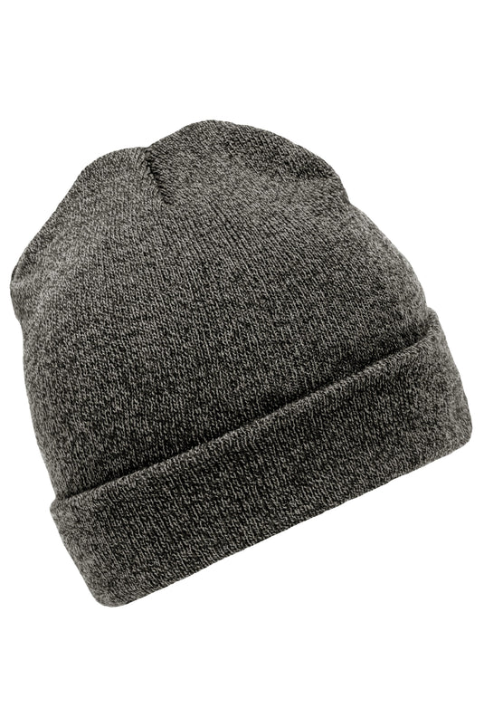 Melierte Strickmütze mit Umschlag - MB7122