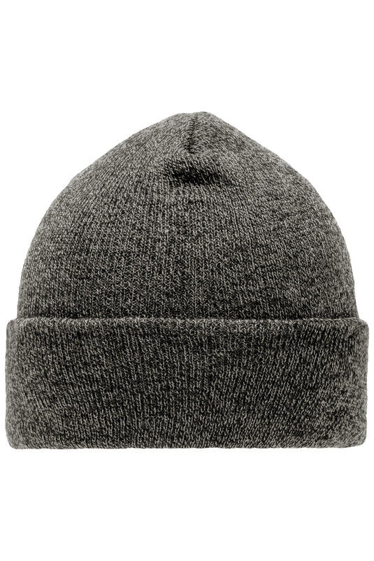 Melierte Strickmütze mit Umschlag - MB7122