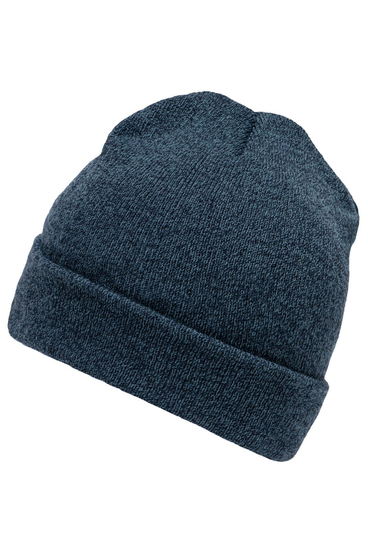 Melierte Strickmütze mit Umschlag - MB7122