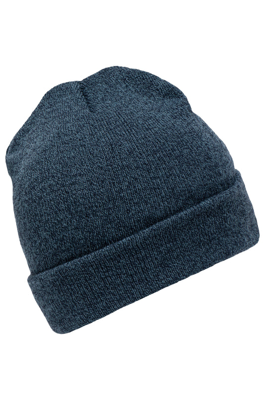Melierte Strickmütze mit Umschlag - MB7122