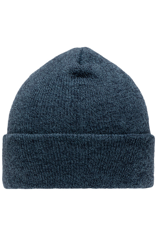 Melierte Strickmütze mit Umschlag - MB7122