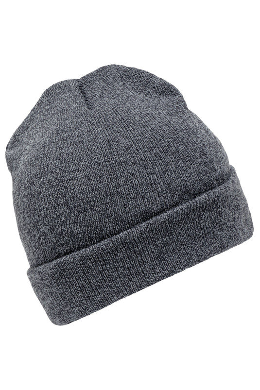 Melierte Strickmütze mit Umschlag - MB7122