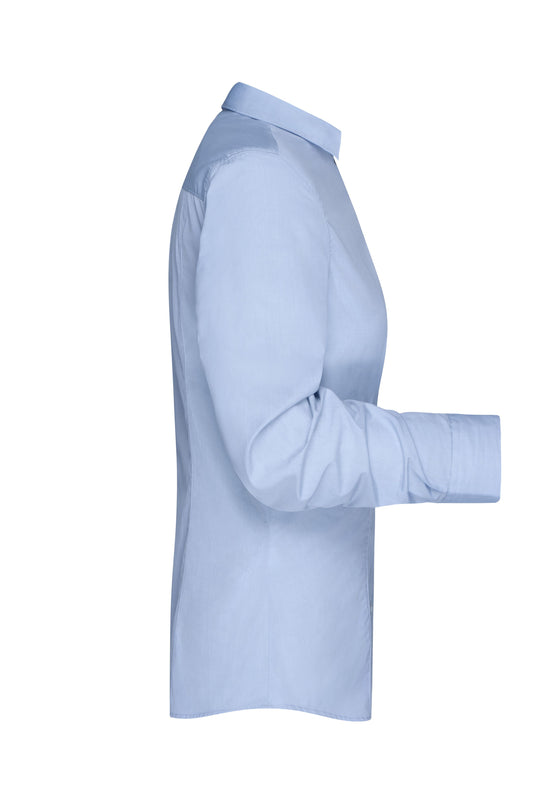 Modisches Shirt mit Karo-Einsätzen an Kragen und Manschette - JN618