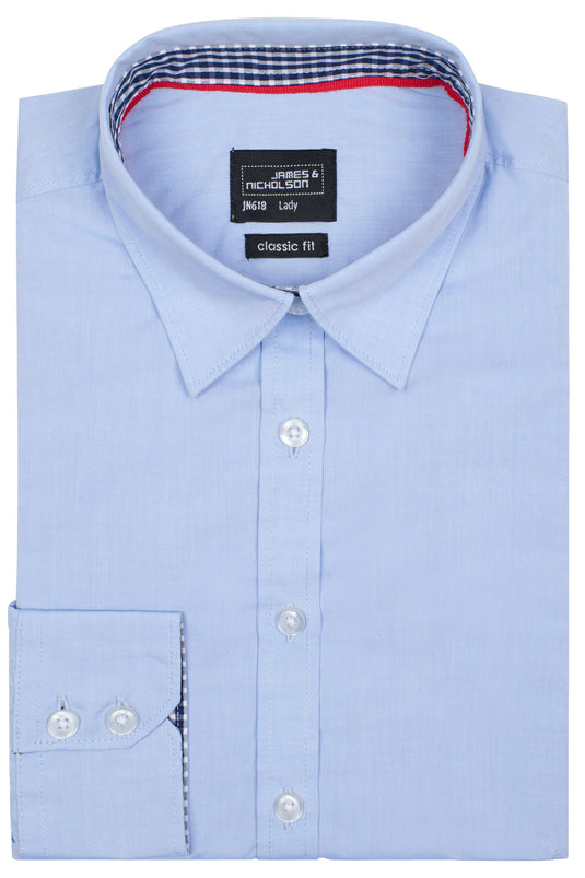 Modisches Shirt mit Karo-Einsätzen an Kragen und Manschette - JN618