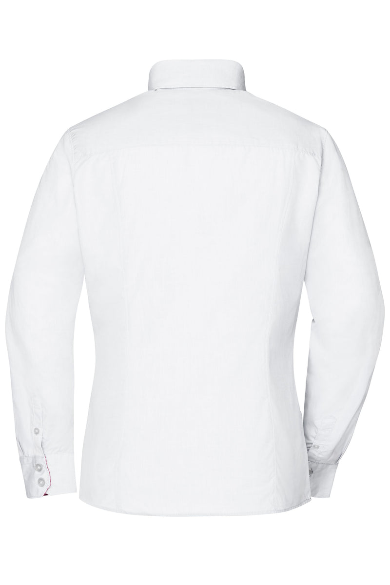 Laden Sie das Bild in Galerie -Viewer, Modisches Shirt mit Karo-Einsätzen an Kragen und Manschette - JN618
